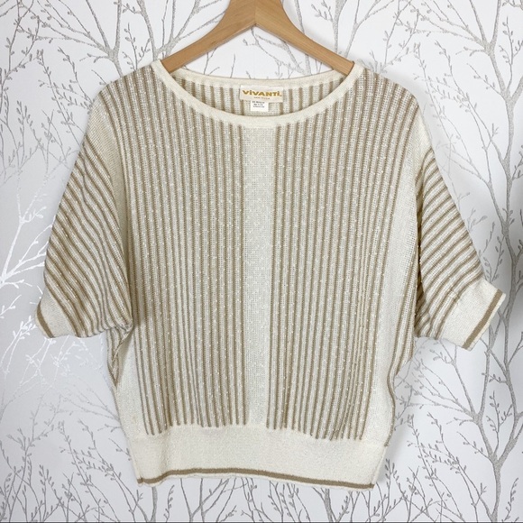 VINTAGE VIVANTI Cream Dolman Sleeve Knit Sweater - Picture 12 of 12